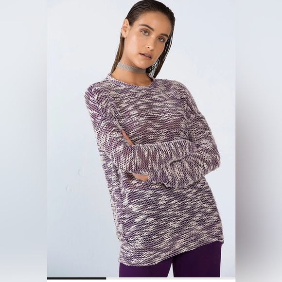 Fabletics Juliette Pullover Purple White Sweater Size XS Popcorn Workout Sweater - Picture 1 of 12